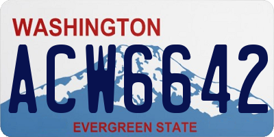 WA license plate ACW6642