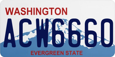 WA license plate ACW6660