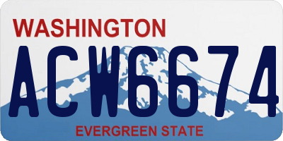 WA license plate ACW6674