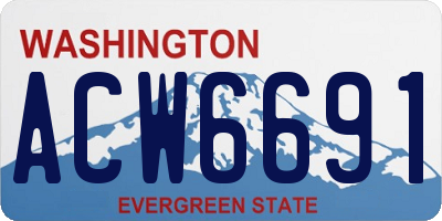WA license plate ACW6691