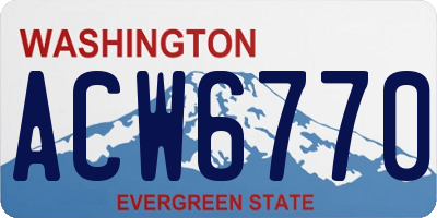 WA license plate ACW6770