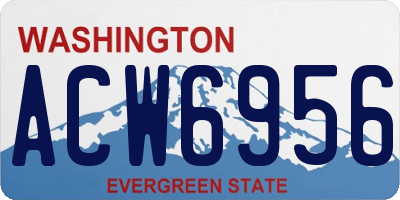 WA license plate ACW6956