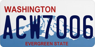 WA license plate ACW7006