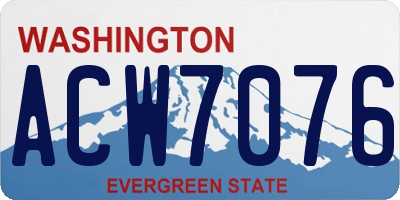 WA license plate ACW7076