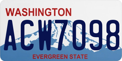 WA license plate ACW7098