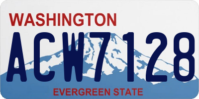 WA license plate ACW7128