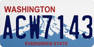WA license plate ACW7143