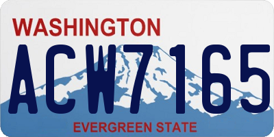 WA license plate ACW7165
