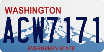 WA license plate ACW7171