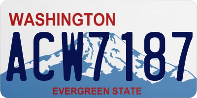 WA license plate ACW7187