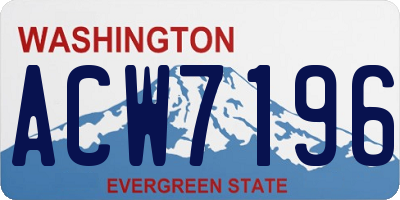 WA license plate ACW7196