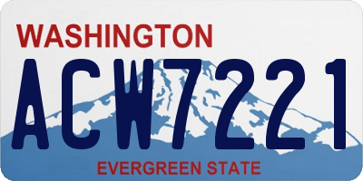 WA license plate ACW7221
