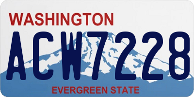 WA license plate ACW7228