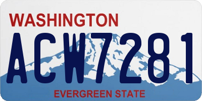WA license plate ACW7281