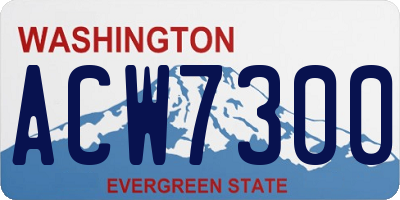WA license plate ACW7300
