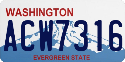 WA license plate ACW7316
