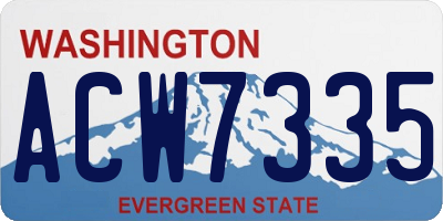 WA license plate ACW7335