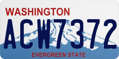 WA license plate ACW7372