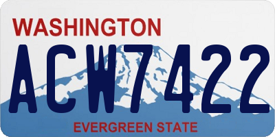 WA license plate ACW7422