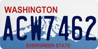 WA license plate ACW7462