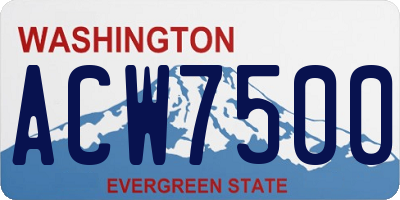 WA license plate ACW7500