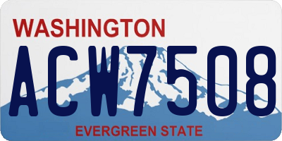 WA license plate ACW7508