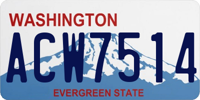 WA license plate ACW7514