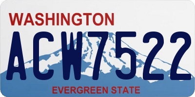 WA license plate ACW7522