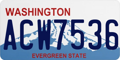 WA license plate ACW7536