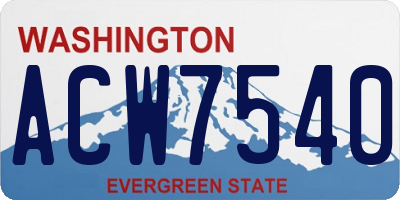 WA license plate ACW7540