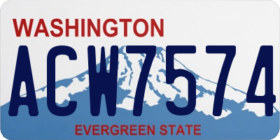 WA license plate ACW7574