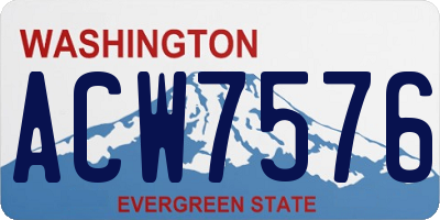 WA license plate ACW7576