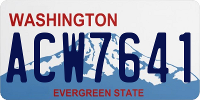 WA license plate ACW7641