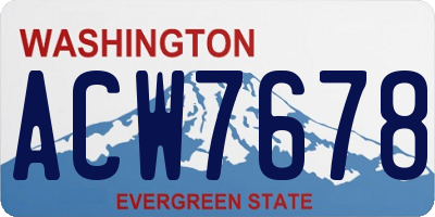 WA license plate ACW7678