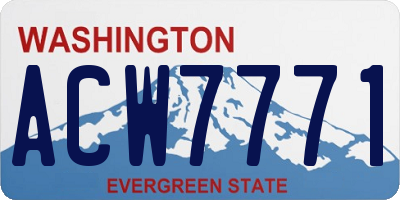 WA license plate ACW7771