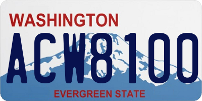 WA license plate ACW8100