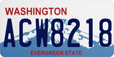 WA license plate ACW8218