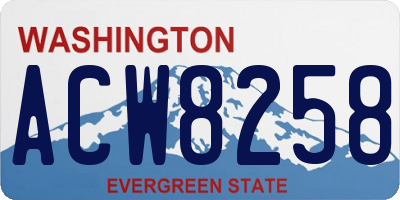 WA license plate ACW8258