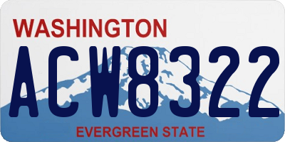 WA license plate ACW8322