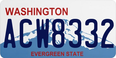 WA license plate ACW8332