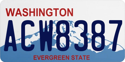 WA license plate ACW8387