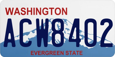 WA license plate ACW8402