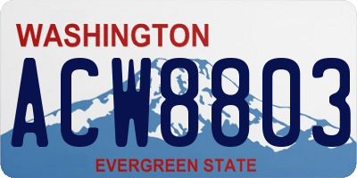 WA license plate ACW8803
