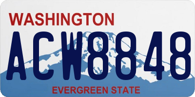 WA license plate ACW8848