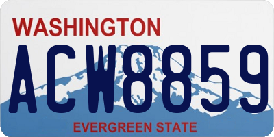 WA license plate ACW8859
