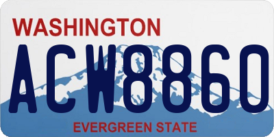WA license plate ACW8860