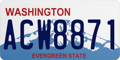 WA license plate ACW8871