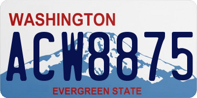 WA license plate ACW8875