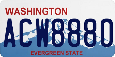 WA license plate ACW8880