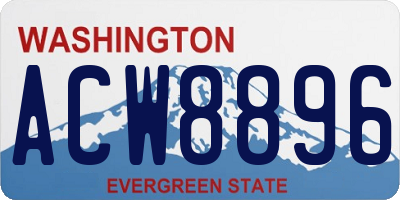 WA license plate ACW8896